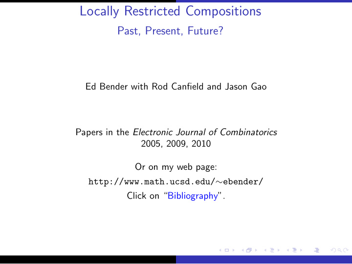 locally restricted compositions