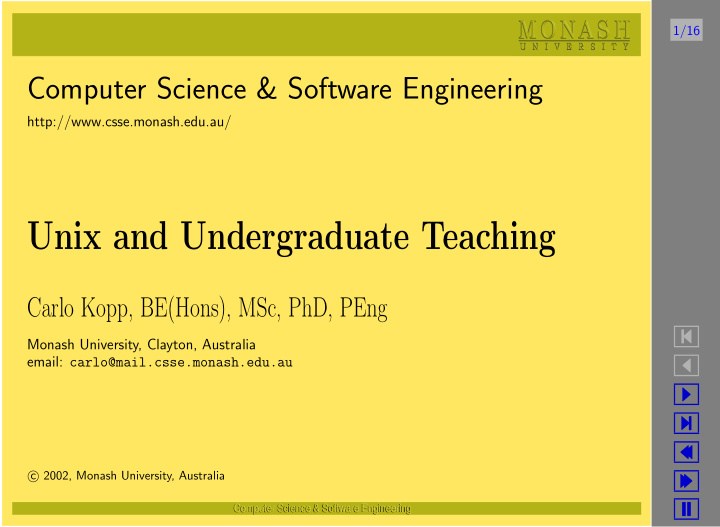 unix and undergraduate teaching