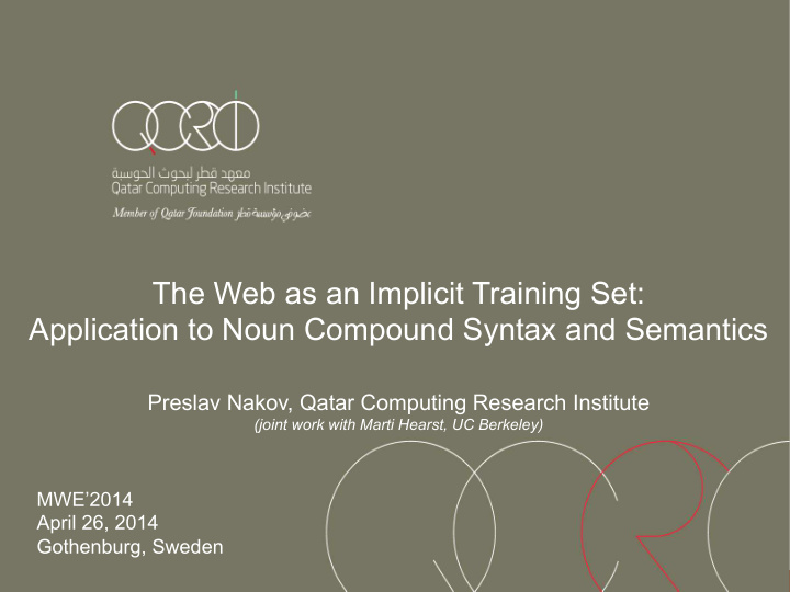 the web as an implicit training set application to noun