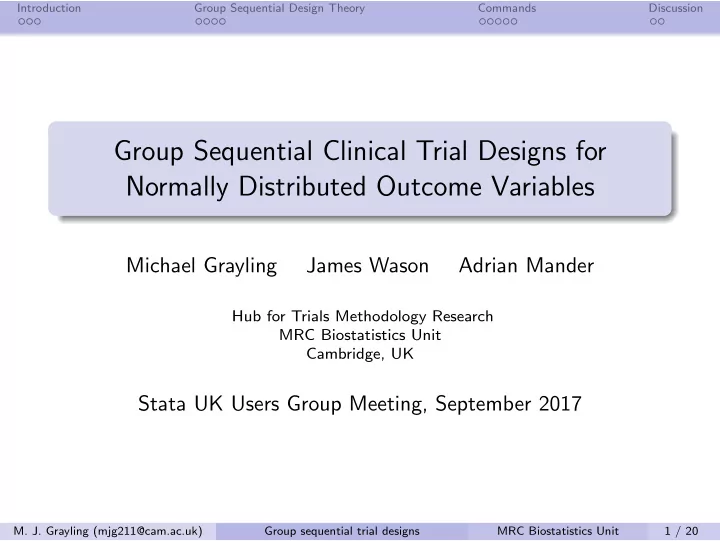 group sequential clinical trial designs for normally