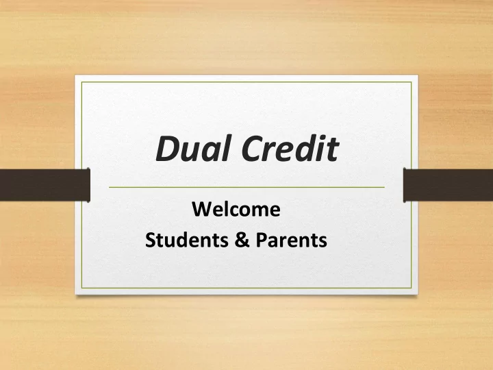 dual credit