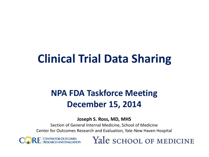 clinical trial data sharing