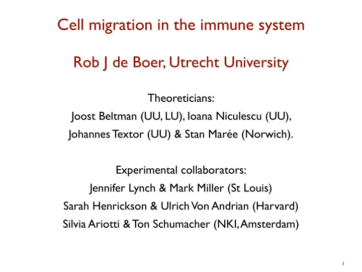 cell migration in the immune system