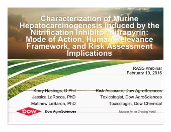 Characterization of Murine  Hepatocarcinogenesis Induced by the  Hepatocarcinogenesis Induced by