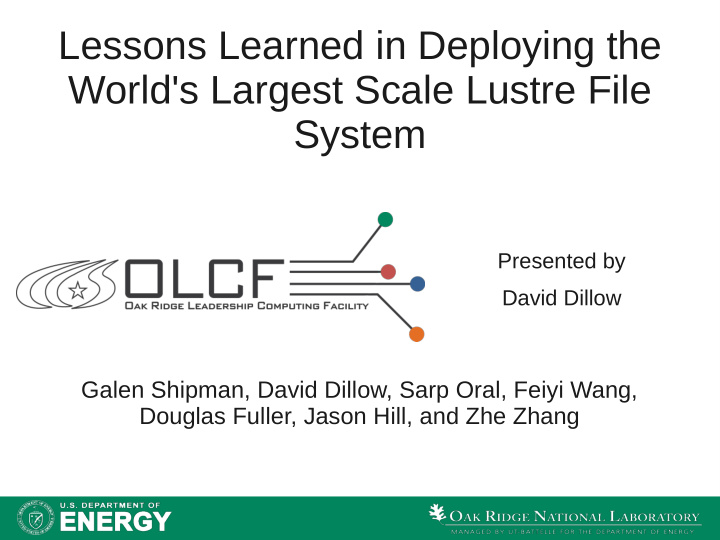 lessons learned in deploying the world s largest scale