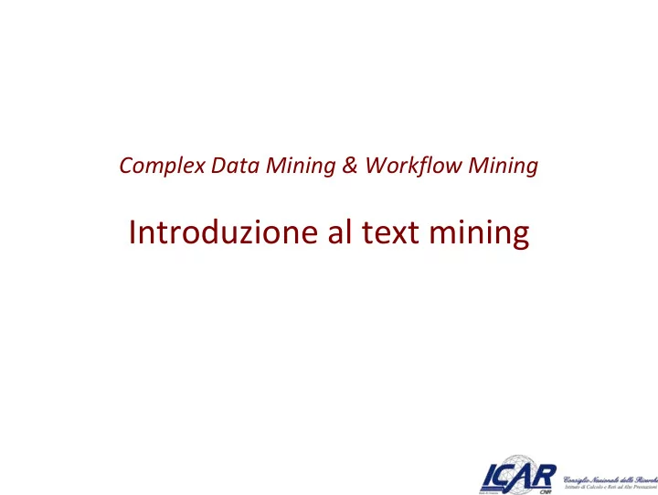 introduzione al text mining outline