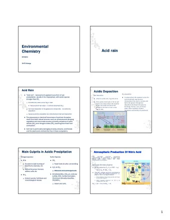 Environmental  Environmental  Acid rain  Acid rain  Chemistry  Chemistry  APCH211  APCH211  Dr PG