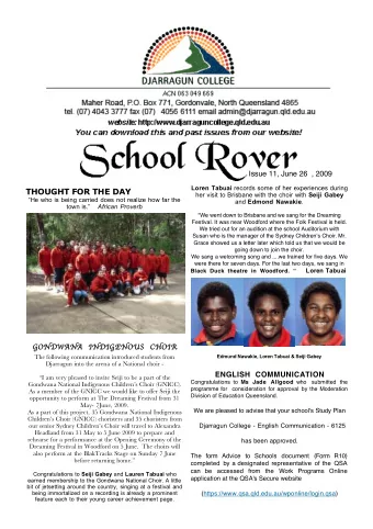 THOUGHT FOR THE DAY her visit to Brisbane with the choir with Seiji Gabey  He who is being