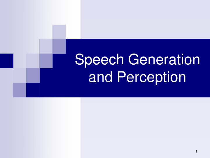 speech generation