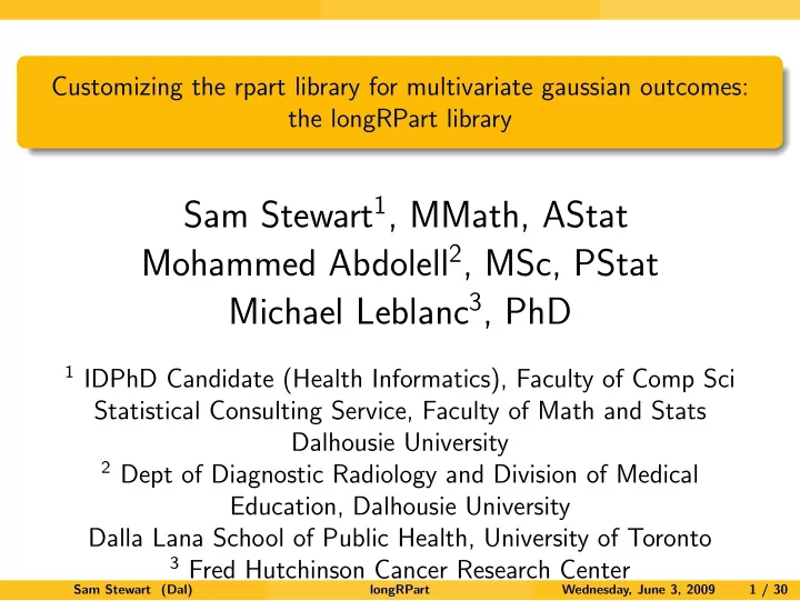 sam stewart 1 mmath astat mohammed abdolell 2 msc pstat