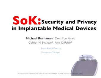 What is an Implantable Medical  Device?    The FDA strictly defines a  medical device  Neuro-