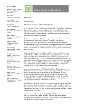 Task Force  Matt Devins  Stanislaus County SELPA  Spring 2020  Denise Edge  Dear Colleague: