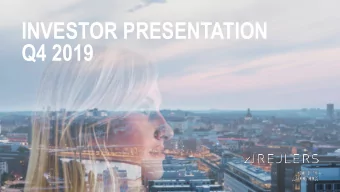 INVESTOR PRESENTATION  Q4 2019  REJLERS AT A GLANCE  NORDIC PRESENCE  STRONG PLATFORM  NET SALES