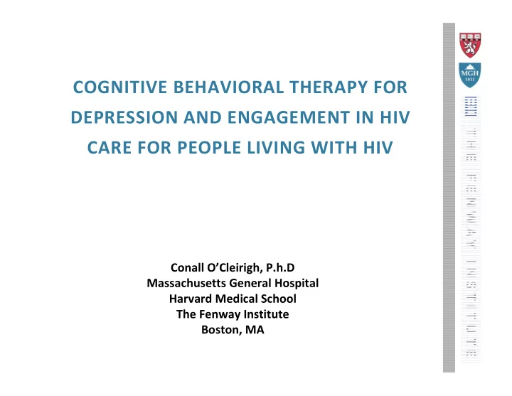 cognitive behavioral therapy for depression and