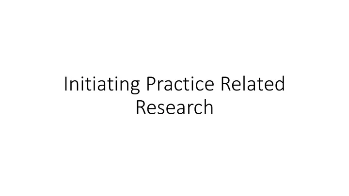 initiating practice related research sample of depressive