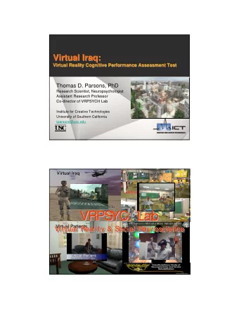 VRPS  YC: Lab  VRPS  YC: Lab  VRPS  YC: Lab  VR/ Games to Motivate Motor Rehabilitation  VR/ Games