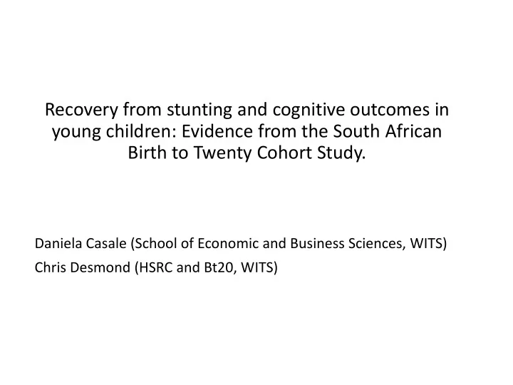 birth to twenty cohort study