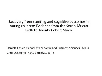 Birth to Twenty Cohort Study.  Daniela Casale (School of Economic and Business Sciences, WITS)