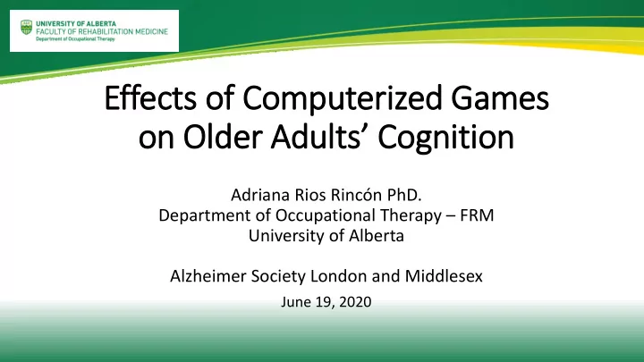 on older adults cognition