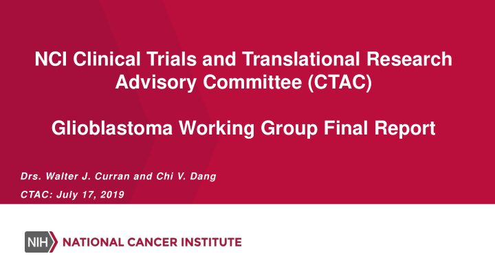 nci clinical trials and translational research advisory