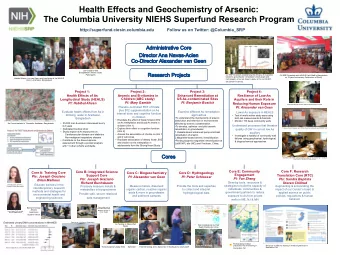 Health Effects and Geochemistry of Arsenic:  The Columbia University NIEHS Superfund Research