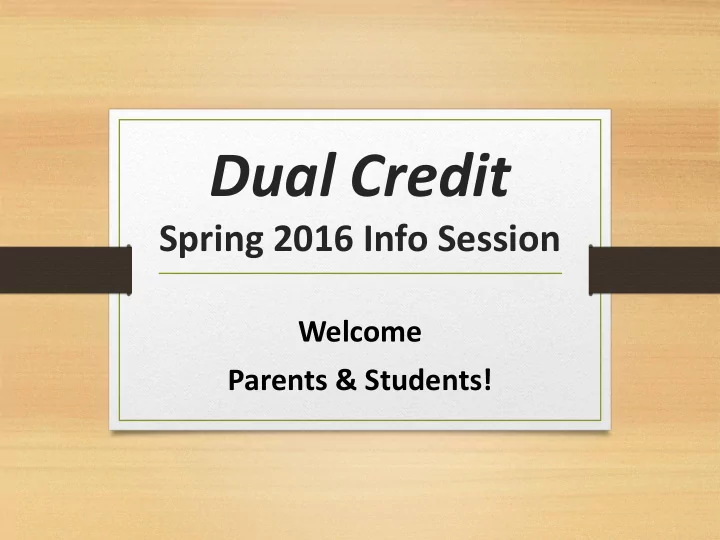 dual credit