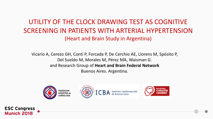 utility of the clock drawing test as cognitive screening