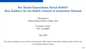 Are Stated Expectations Actual Beliefs?  New Evidence for the Beliefs Channel of Investment Demand
