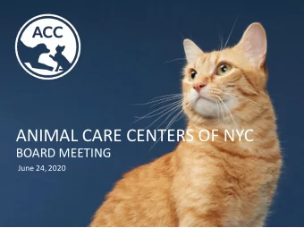 ANIMAL CARE CENTERS OF NYC  BOARD MEETING  June 24, 2020  LIVE INTAKE Year-Over-Year (Jan  May)
