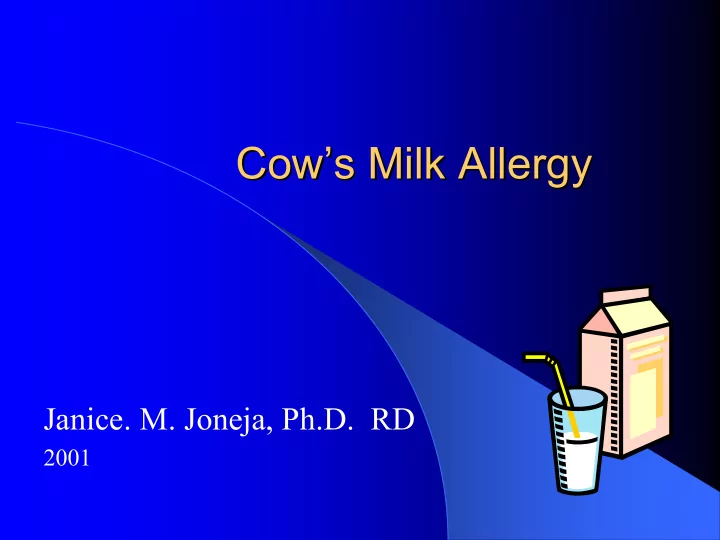 cow s milk allergy cow s milk allergy