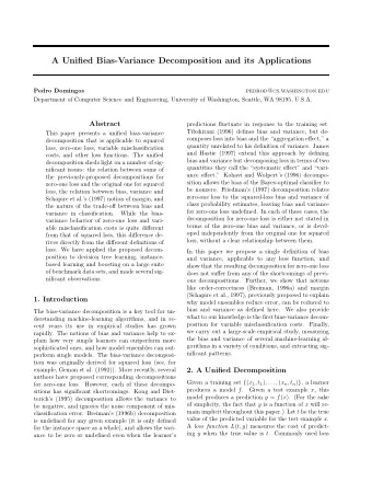 A Unified Bias-Variance Decomposition and its Applications  Pedro Domingos