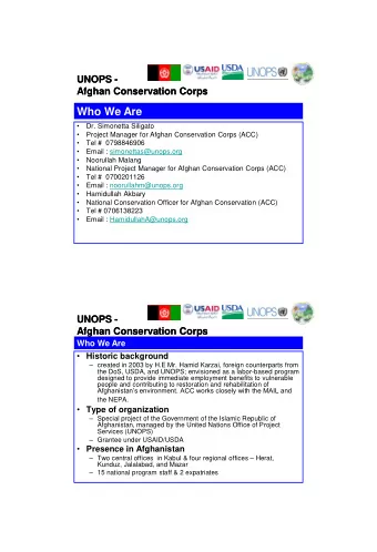 Who We Are    Dr. Simonetta Siligato    Project Manager for Afghan Conservation Corps (ACC)