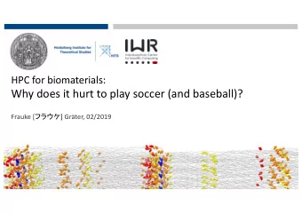 Why does it hurt to play soccer (and baseball)? Frauke [  ] Grter, 02/2019  MOLECULAR