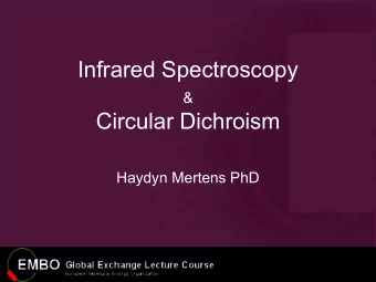 Infrared Spectroscopy &amp;  Circular Dichroism  Haydyn Mertens PhD  Infrared Spectroscopy