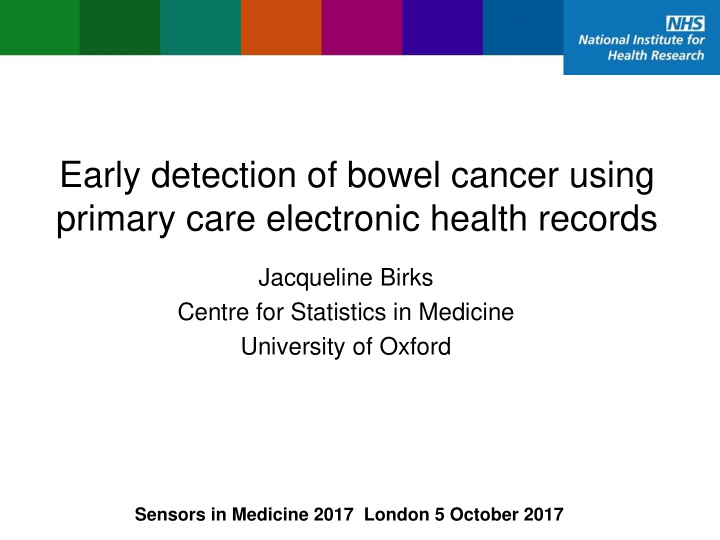 early detection of bowel cancer using primary care