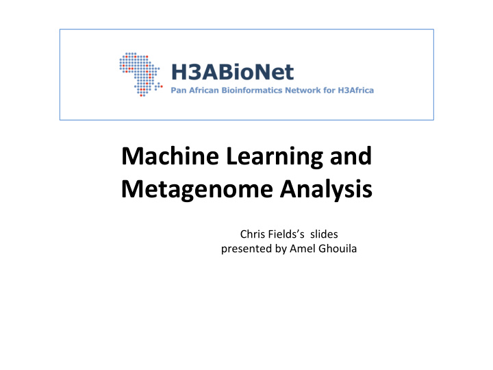 machine learning and
