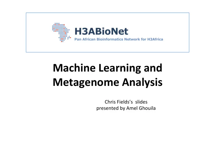 machine learning and