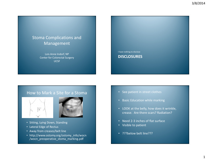 stoma complications and management