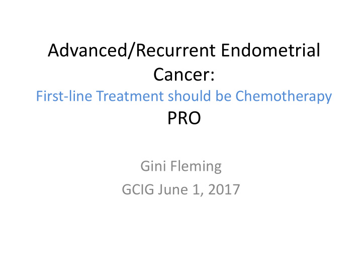 advanced recurrent endometrial cancer