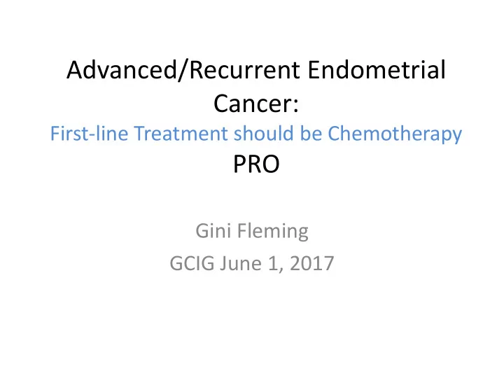 advanced recurrent endometrial cancer
