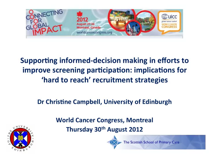 suppor ng informed decision making in efforts to improve