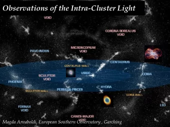 Observations of the Intra-Cluster Light  Magda Arnaboldi, European Southern Observatory , Garching