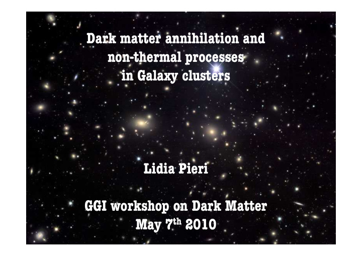 dark matter annihilation and non thermal processes in