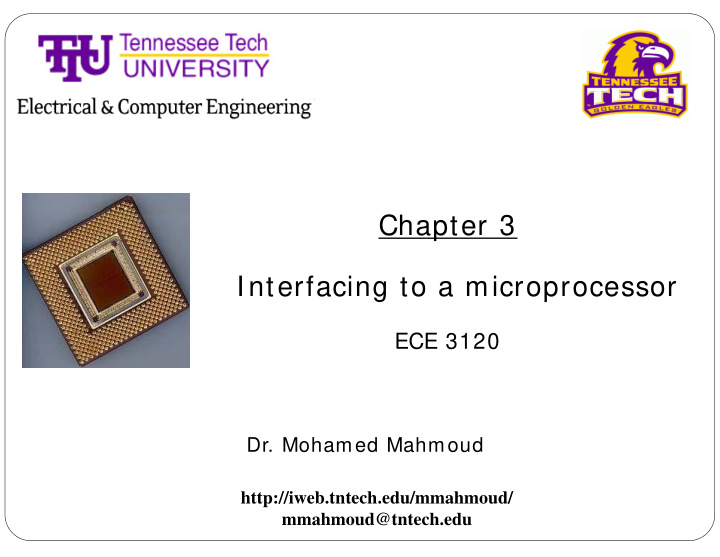 chapter 3 interfacing to a microprocessor