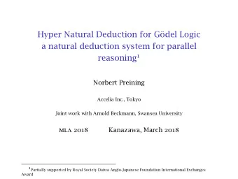 Hyper Natural Deduction for Gdel Logic  a natural deduction system for parallel reasoning 1