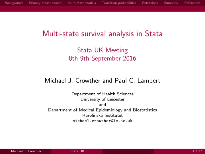 multi state survival analysis in stata
