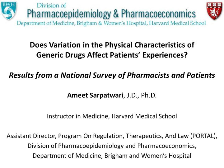 does variation in the physical characteristics of generic