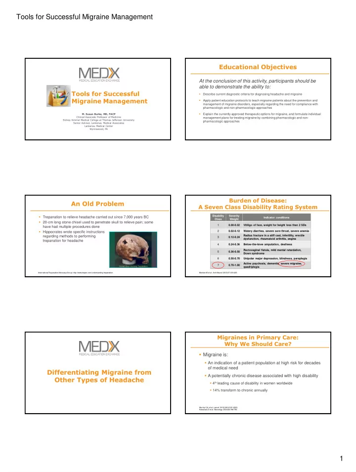 tools for successful migraine management