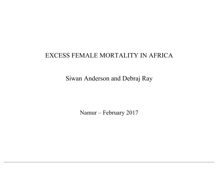 excess female mortality in africa siwan anderson and