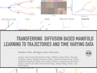 TRANSFERRING  DIFFUSION BASED MANIFOLD  C  Diffusion Maps  Embryoid Bodies  tSNE  PHATE  PCA